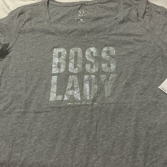 NWT grey and rhinestone T-Shirt - Picture 1 of 3